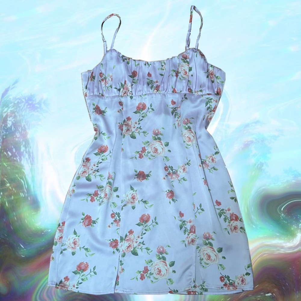 Lilac floral slip dress